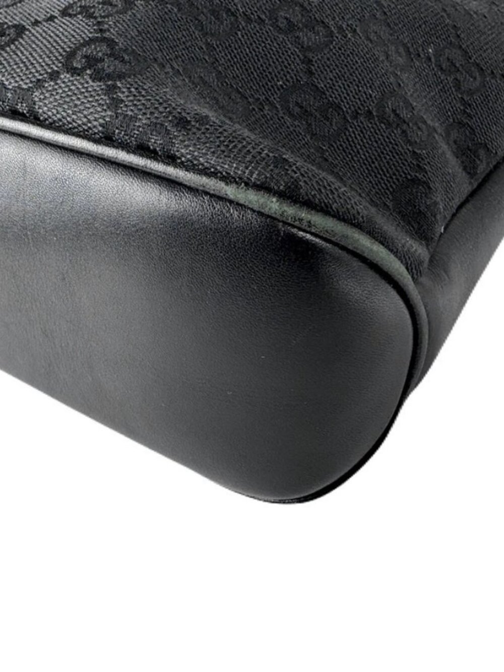 Auth GUCCI Shoulder Bag Black GG Canvas/Leather - z8723 - Picture 8 of 13